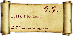 Illik Florina névjegykártya